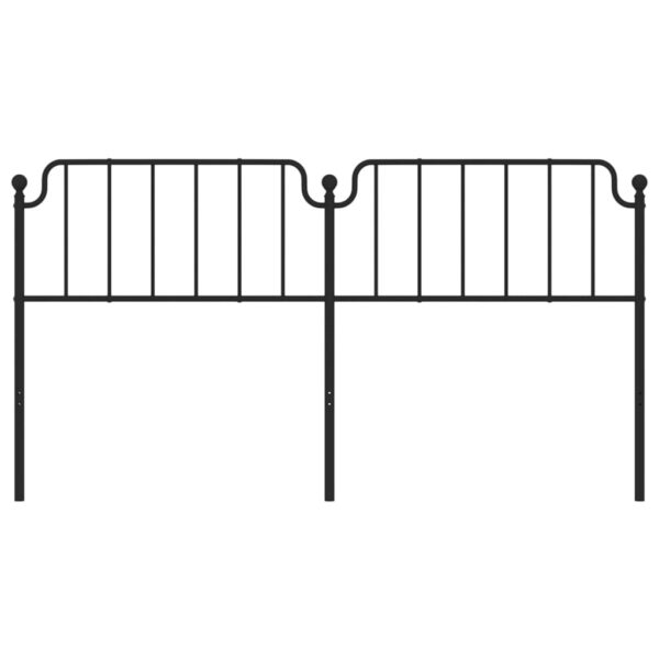 vidaXL Metal Headboard Black 70.9" - Image 3