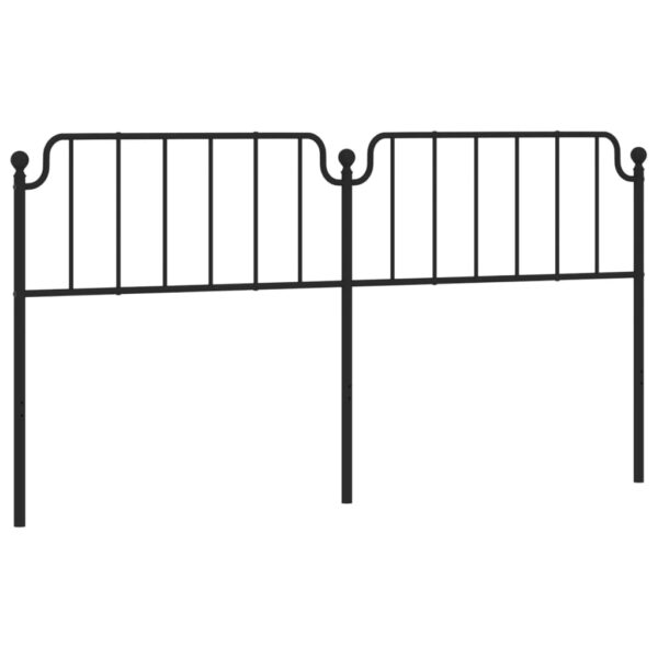 vidaXL Metal Headboard Black 76" - Image 2