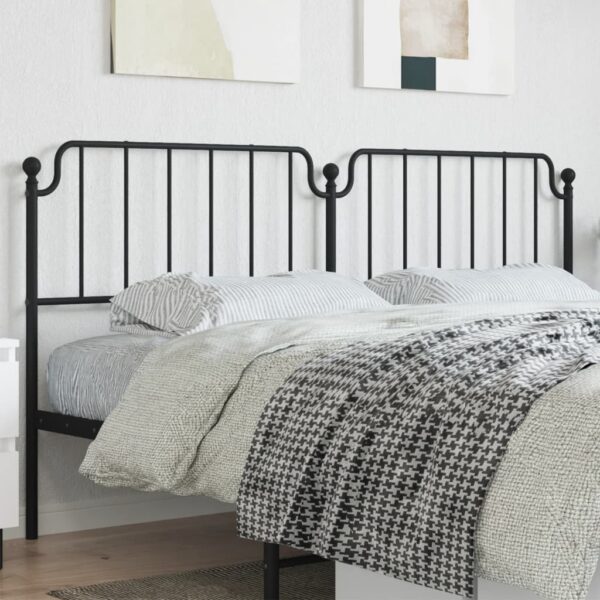 vidaXL Metal Headboard Black 76"