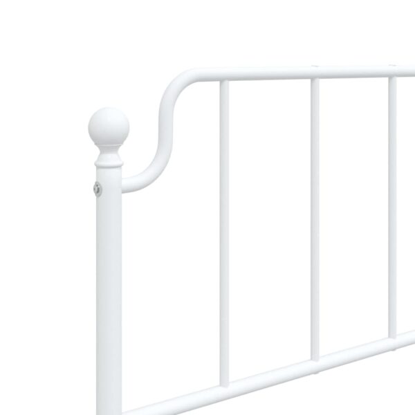 vidaXL Metal Bed Frame with Headboard White 39.4"x74.8" Twin - Image 8