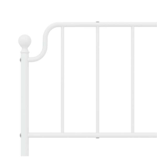 vidaXL Metal Bed Frame with Headboard White 72"x83.9" California King - Image 8