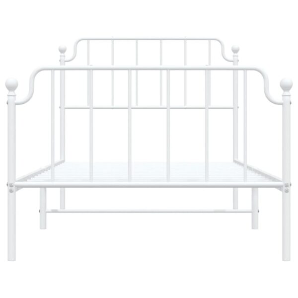 vidaXL Metal Bed Frame with Headboard and FootboardÂ White 39.4"x74.8" Twin - Image 5