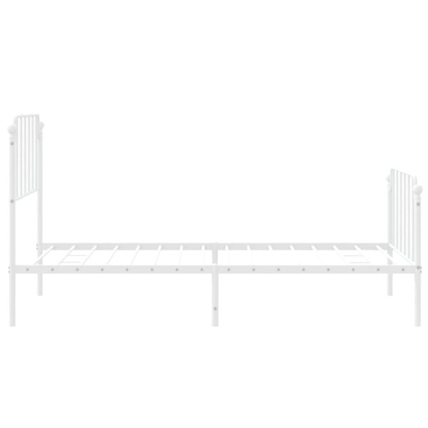 vidaXL Metal Bed Frame with Headboard and FootboardÂ White 39.4"x74.8" Twin - Image 6