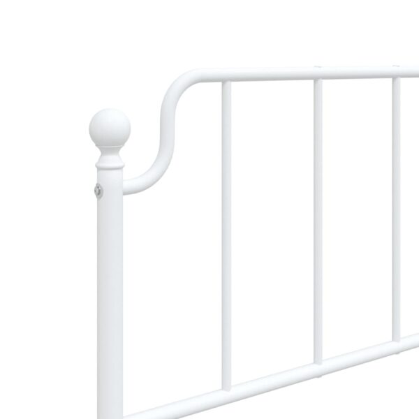 vidaXL Metal Bed Frame with Headboard and FootboardÂ White 39.4"x74.8" Twin - Image 8