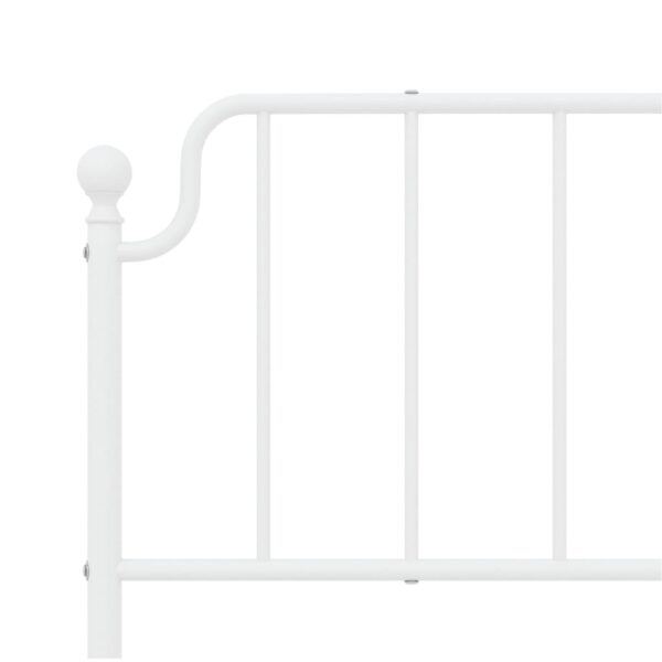 vidaXL Metal Bed Frame with Headboard&FootboardÂ White 72"x83.9" California King - Image 8