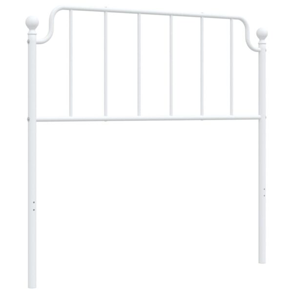 vidaXL Metal Headboard White 39.4" - Image 2