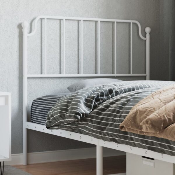 vidaXL Metal Headboard White 39.4"