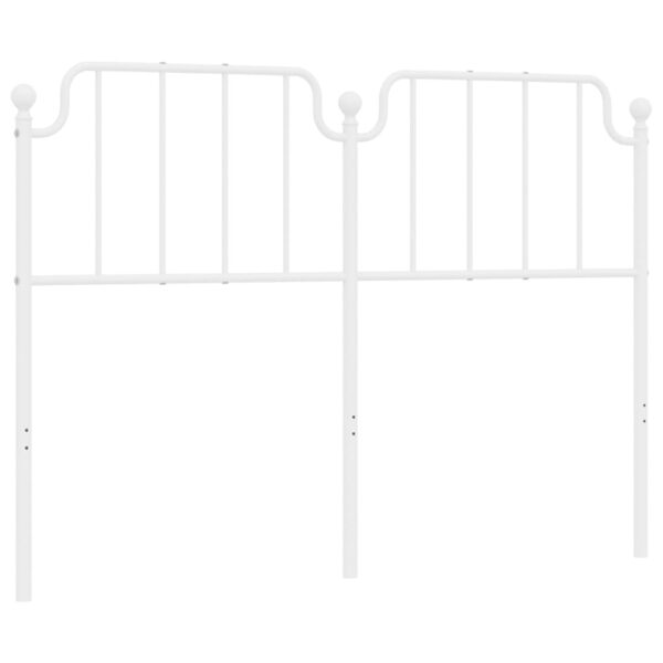 vidaXL Metal Headboard White 53.1" - Image 2