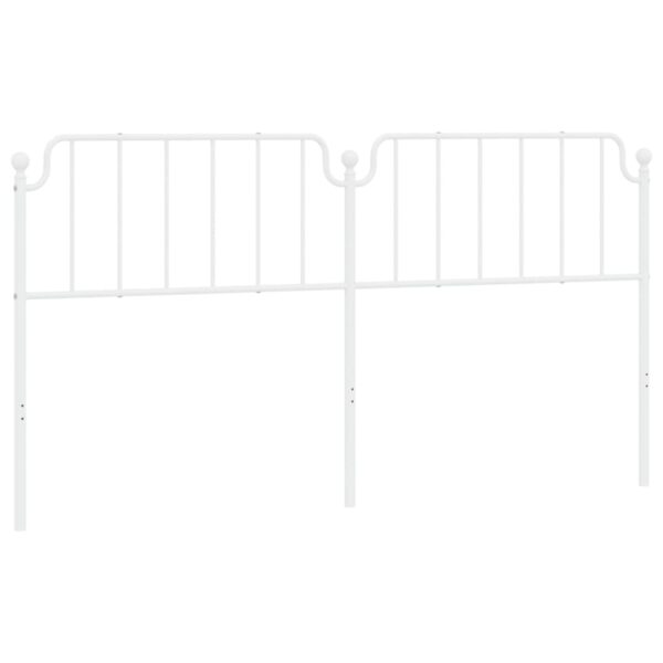 vidaXL Metal Headboard White 76" - Image 2