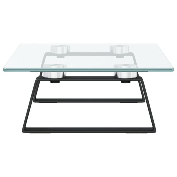 vidaXL Monitor Stand Black 15.7"x7.9"x3.1" Tempered Glass and Metal - Image 5