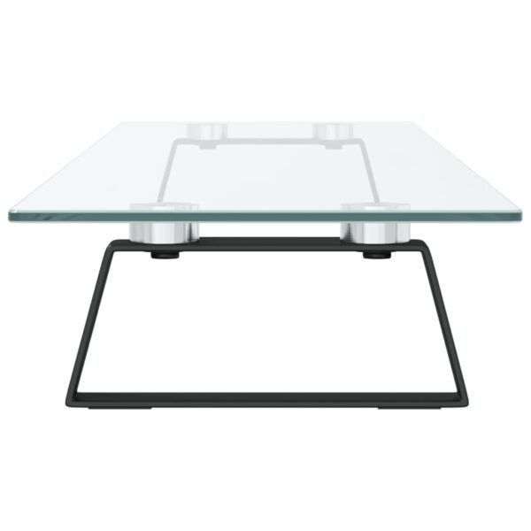 vidaXL Monitor Stand Black 39.4"x7.9"x3.1" Tempered Glass and Metal - Image 5