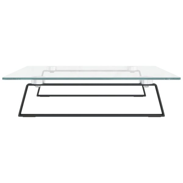 vidaXL Monitor Stand Black 23.6"x13.8"x3.1" Tempered Glass and Metal - Image 5