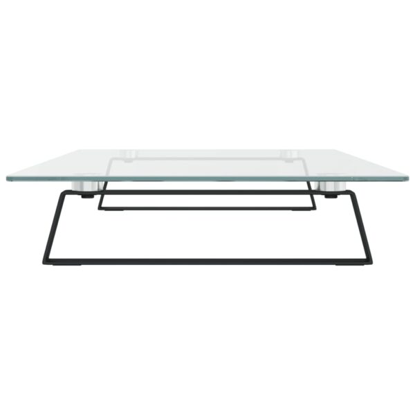 vidaXL Monitor Stand Black 31.5"x13.8"x3.1" Tempered Glass and Metal - Image 5