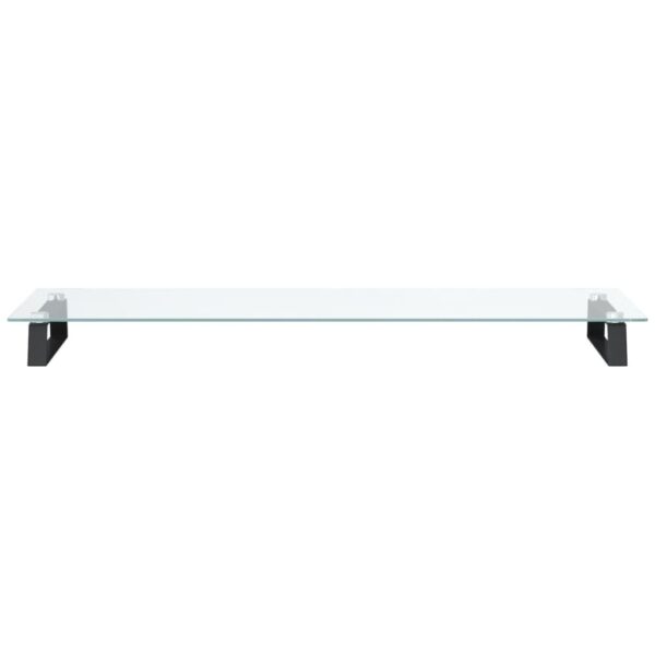 vidaXL Monitor Stand Black 39.4"x13.8"x3.1" Tempered Glass and Metal - Image 4