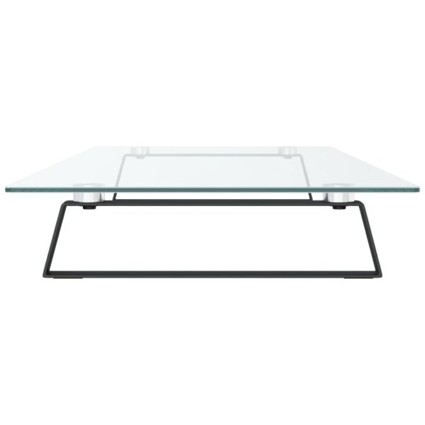 vidaXL Monitor Stand Black 39.4"x13.8"x3.1" Tempered Glass and Metal - Image 5