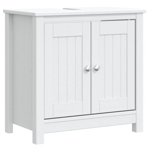 vidaXL 2 Piece Bathroom Furniture Set BERG White Solid Wood Pine - Image 3