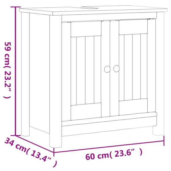 vidaXL 2 Piece Bathroom Furniture Set BERG White Solid Wood Pine - Image 7