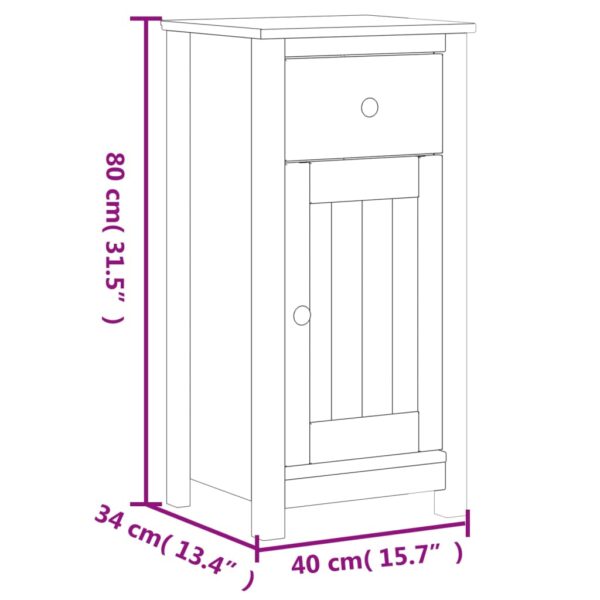 vidaXL 3 Piece Bathroom Furniture Set BERG White Solid Wood Pine - Image 9