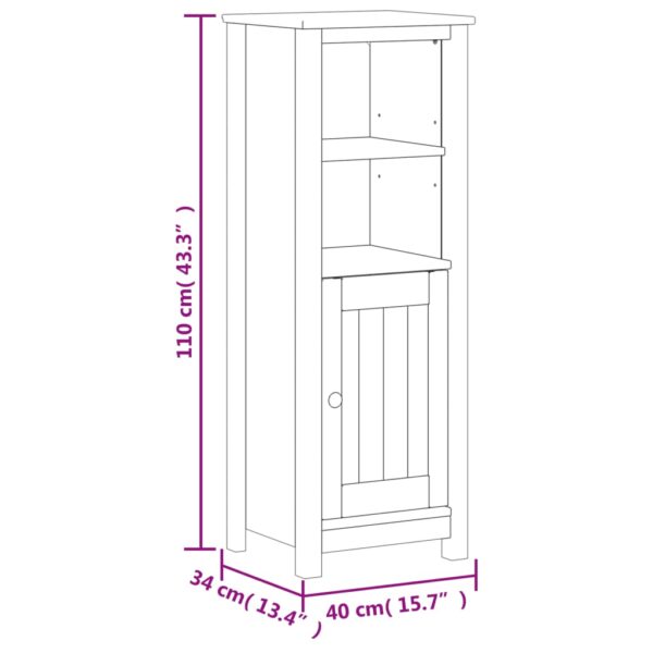 vidaXL 3 Piece Bathroom Furniture Set BERG White Solid Wood Pine - Image 9