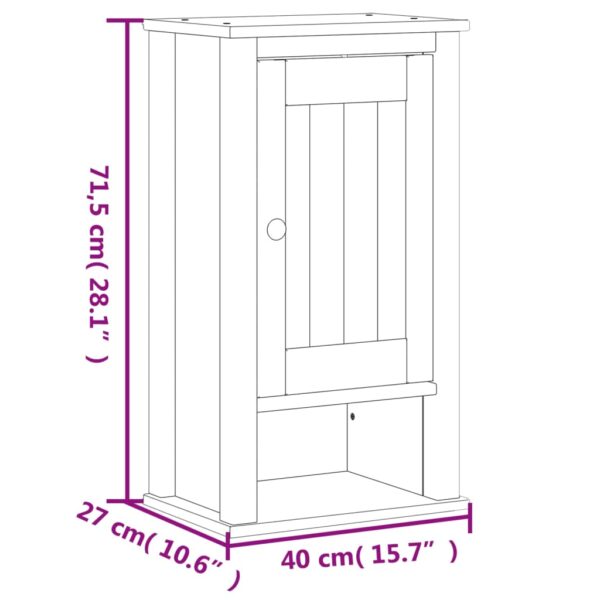 vidaXL 3 Piece Bathroom Furniture Set BERG White Solid Wood Pine - Image 9