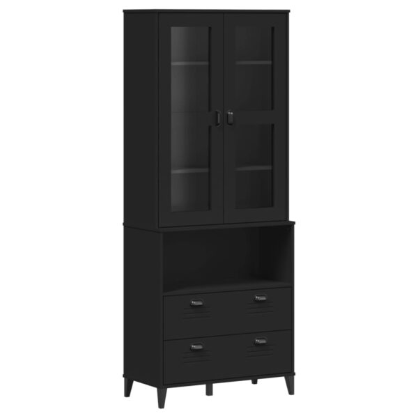 vidaXL Highboard VIKEN Black 31.5"x15.7"x78.7" Solid Wood Pine - Image 2