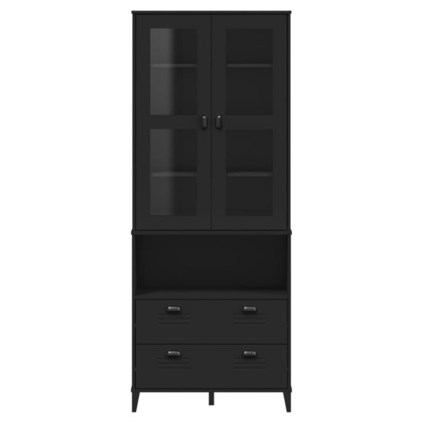 vidaXL Highboard VIKEN Black 31.5"x15.7"x78.7" Solid Wood Pine - Image 4