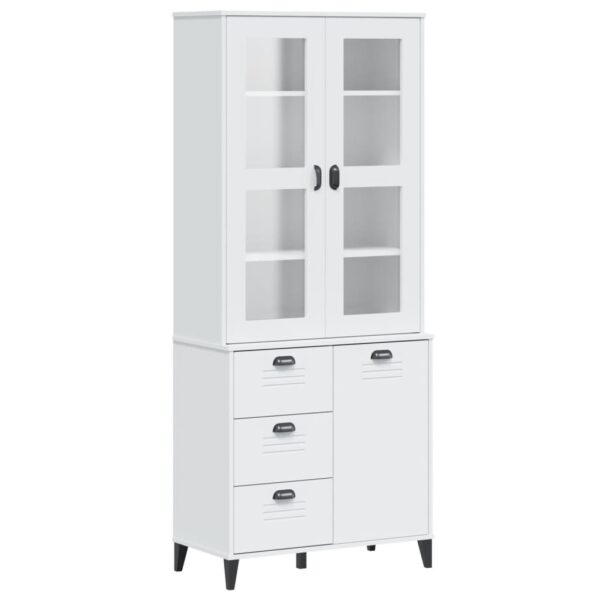 vidaXL Highboard VIKEN White 31.5"x15.7"x74.8" Solid Wood Pine - Image 2