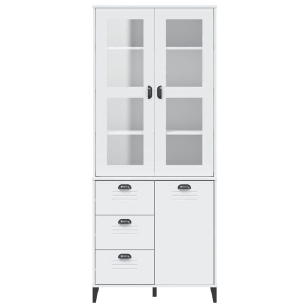 vidaXL Highboard VIKEN White 31.5"x15.7"x74.8" Solid Wood Pine - Image 4