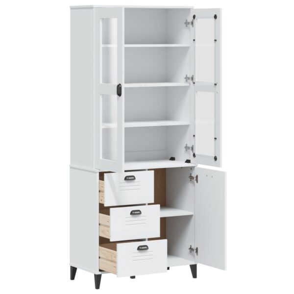 vidaXL Highboard VIKEN White 31.5"x15.7"x74.8" Solid Wood Pine - Image 5