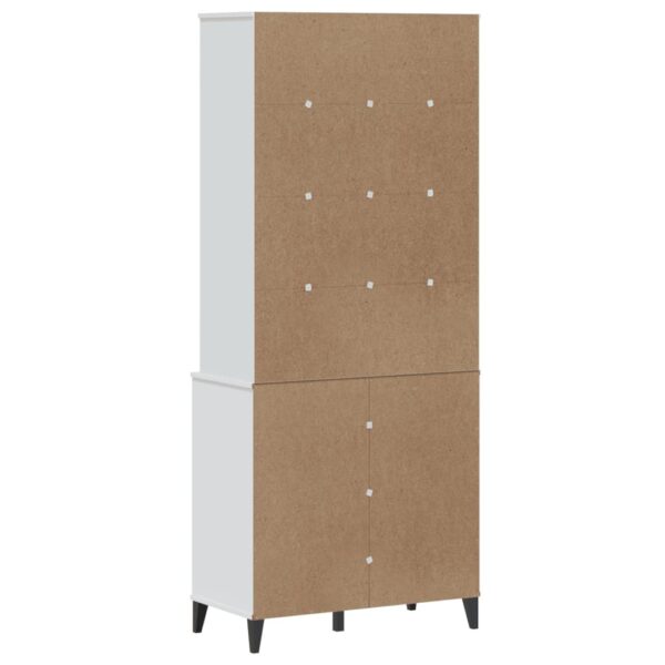 vidaXL Highboard VIKEN White 31.5"x15.7"x74.8" Solid Wood Pine - Image 7