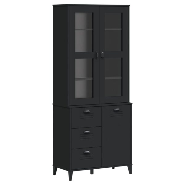 vidaXL Highboard VIKEN Black 31.5"x15.7"x74.8" Solid Wood Pine - Image 2