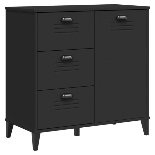 vidaXL Highboard VIKEN Black 31.5"x15.7"x74.8" Solid Wood Pine - Image 9