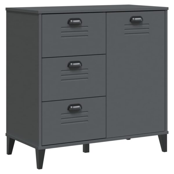 vidaXL Highboard VIKEN Anthracite Gray 31.5"x15.7"x74.8" Solid Wood Pine - Image 9