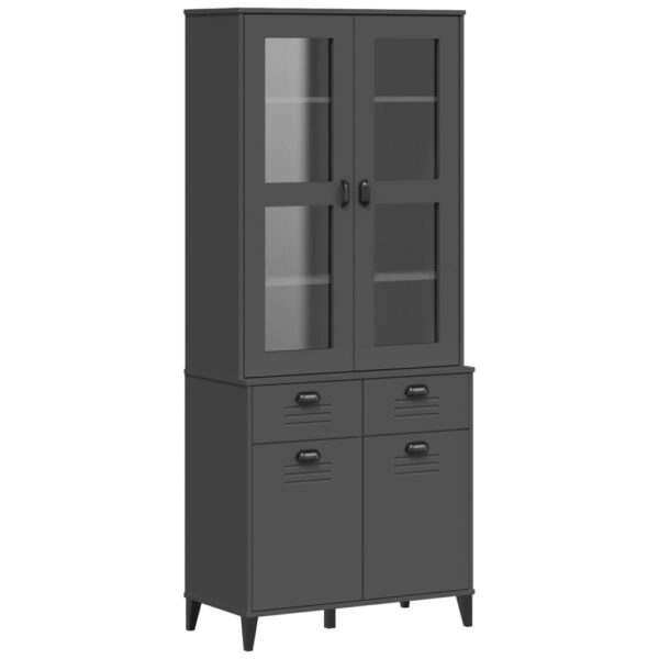 vidaXL Highboard VIKEN Anthracite Gray 31.5"x15.7"x74.8" Solid Wood Pine - Image 2