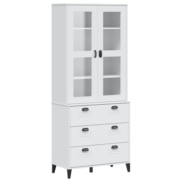 vidaXL Highboard VIKEN White 31.5"x15.7"x74.8" Solid Wood Pine - Image 2