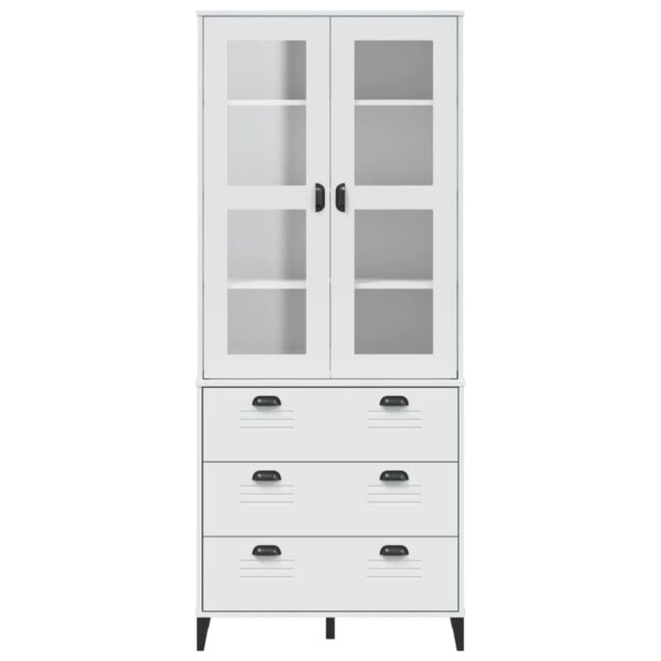 vidaXL Highboard VIKEN White 31.5"x15.7"x74.8" Solid Wood Pine - Image 4