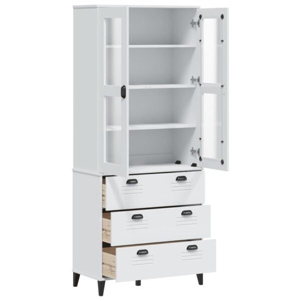 vidaXL Highboard VIKEN White 31.5"x15.7"x74.8" Solid Wood Pine - Image 5