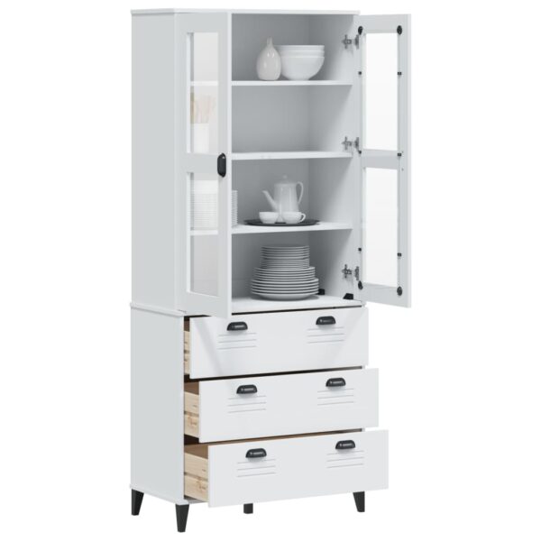 vidaXL Highboard VIKEN White 31.5"x15.7"x74.8" Solid Wood Pine