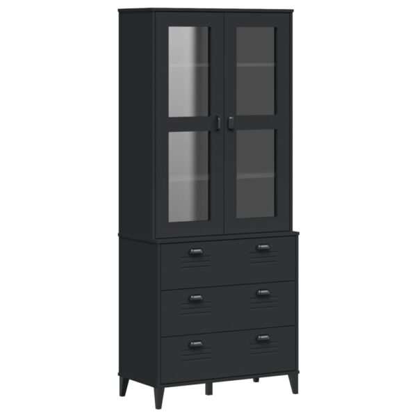 vidaXL Highboard VIKEN Black 31.5"x15.7"x74.8" Solid Wood Pine - Image 2