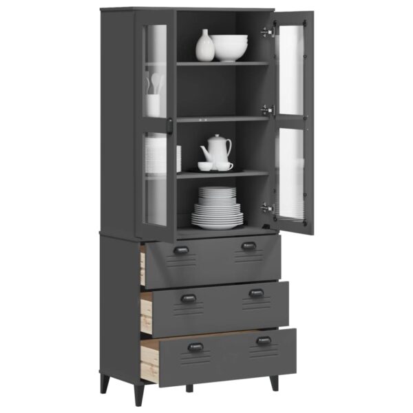 vidaXL Highboard VIKEN Anthracite Gray 31.5"x15.7"x74.8" Solid Wood Pine