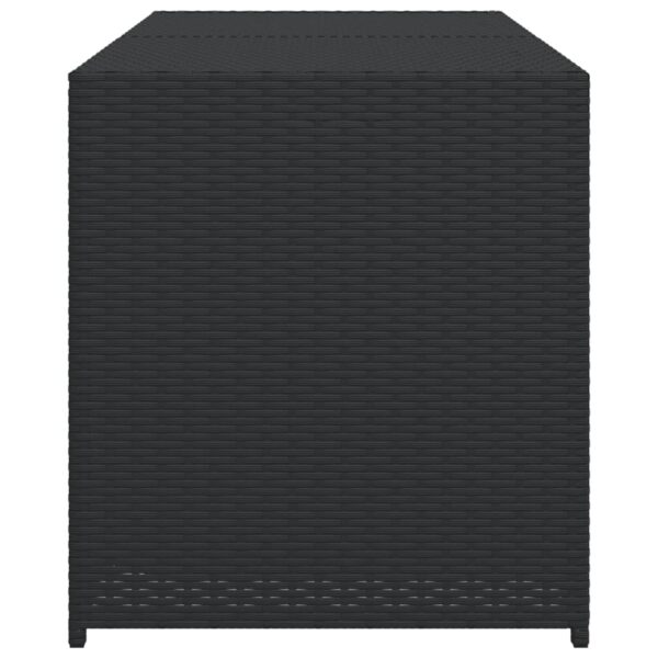 vidaXL Garden Storage Box Black 74.8 Gal Poly Rattan - Image 5