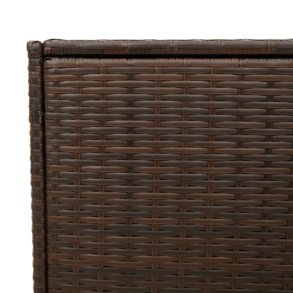 vidaXL Garden Storage Box with Wheels Brown 74.8 Gal Poly Rattan - Image 9