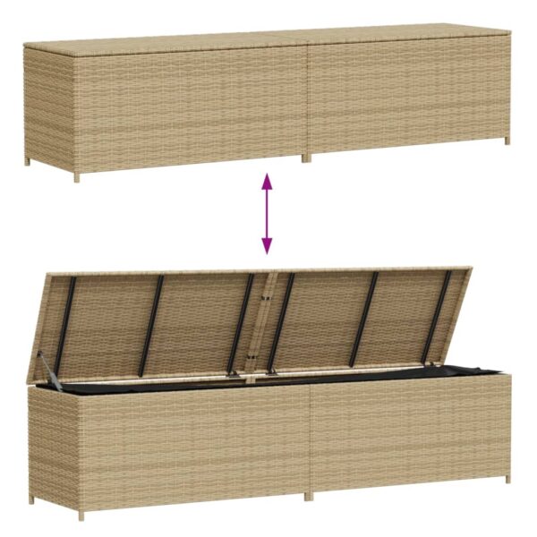 vidaXL Garden Storage Box Mix Beige 123.9 Gal Poly Rattan - Image 7