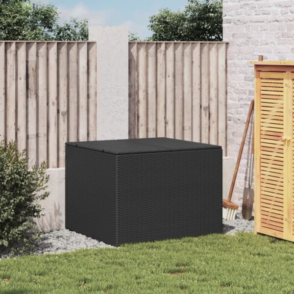 vidaXL Garden Storage Box Black 76.9 Gal Poly Rattan - Image 3