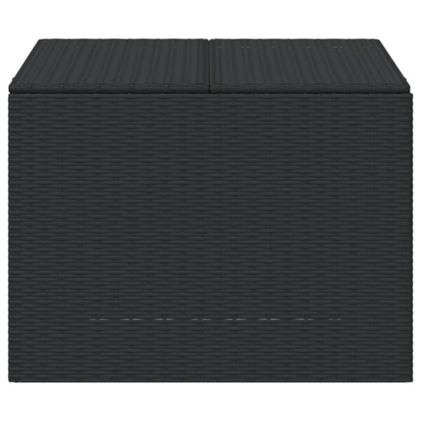 vidaXL Garden Storage Box Black 76.9 Gal Poly Rattan - Image 4