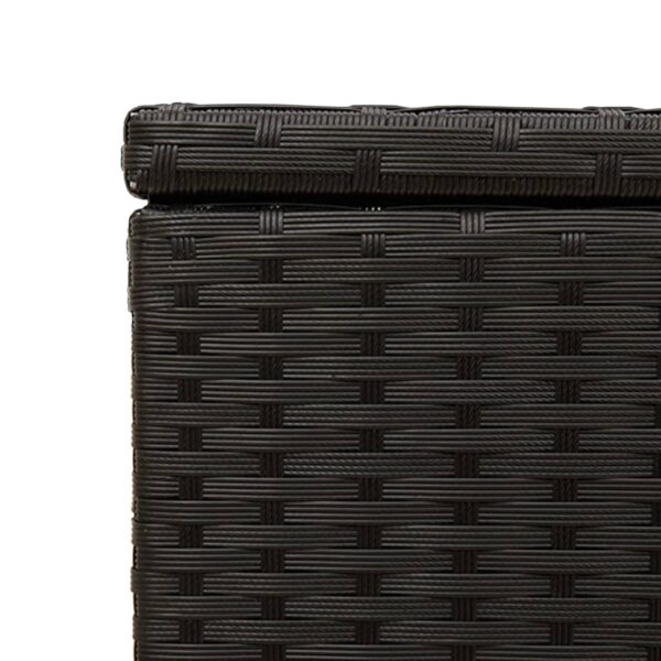 vidaXL Garden Storage Box Black 76.9 Gal Poly Rattan - Image 9