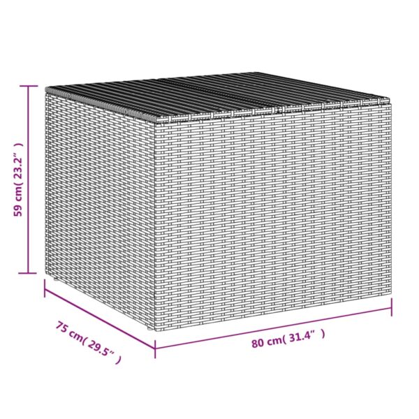 vidaXL Garden Storage Box Black 76.9 Gal Poly Rattan - Image 11