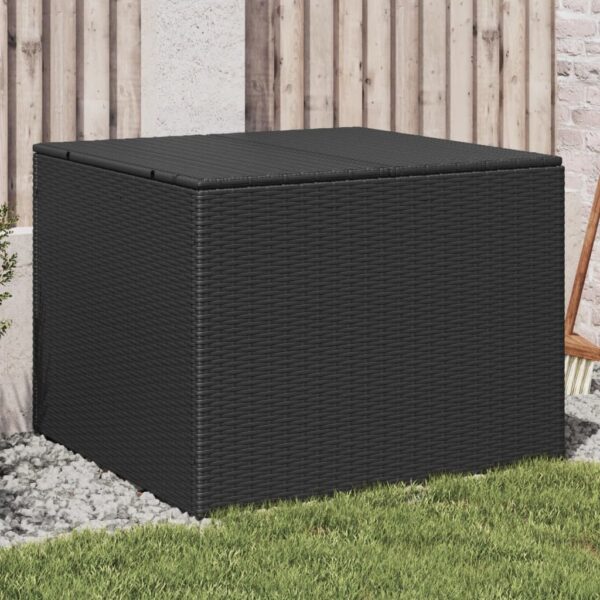 vidaXL Garden Storage Box Black 76.9 Gal Poly Rattan