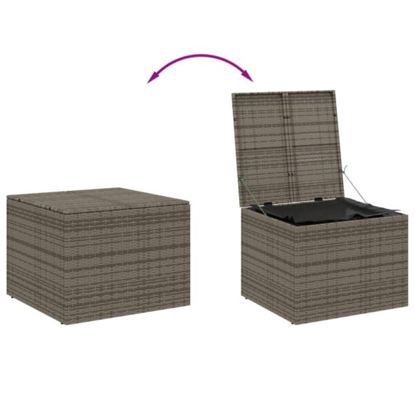 vidaXL Garden Storage Box Gray 76.9 Gal Poly Rattan - Image 7