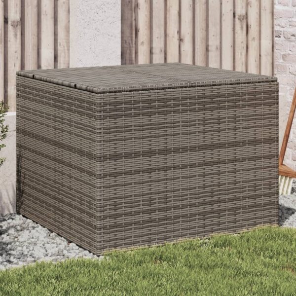 vidaXL Garden Storage Box Gray 76.9 Gal Poly Rattan